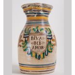 Ceramic jug from the Archbishop's Bridge "Viva mi Amor", early 19th century