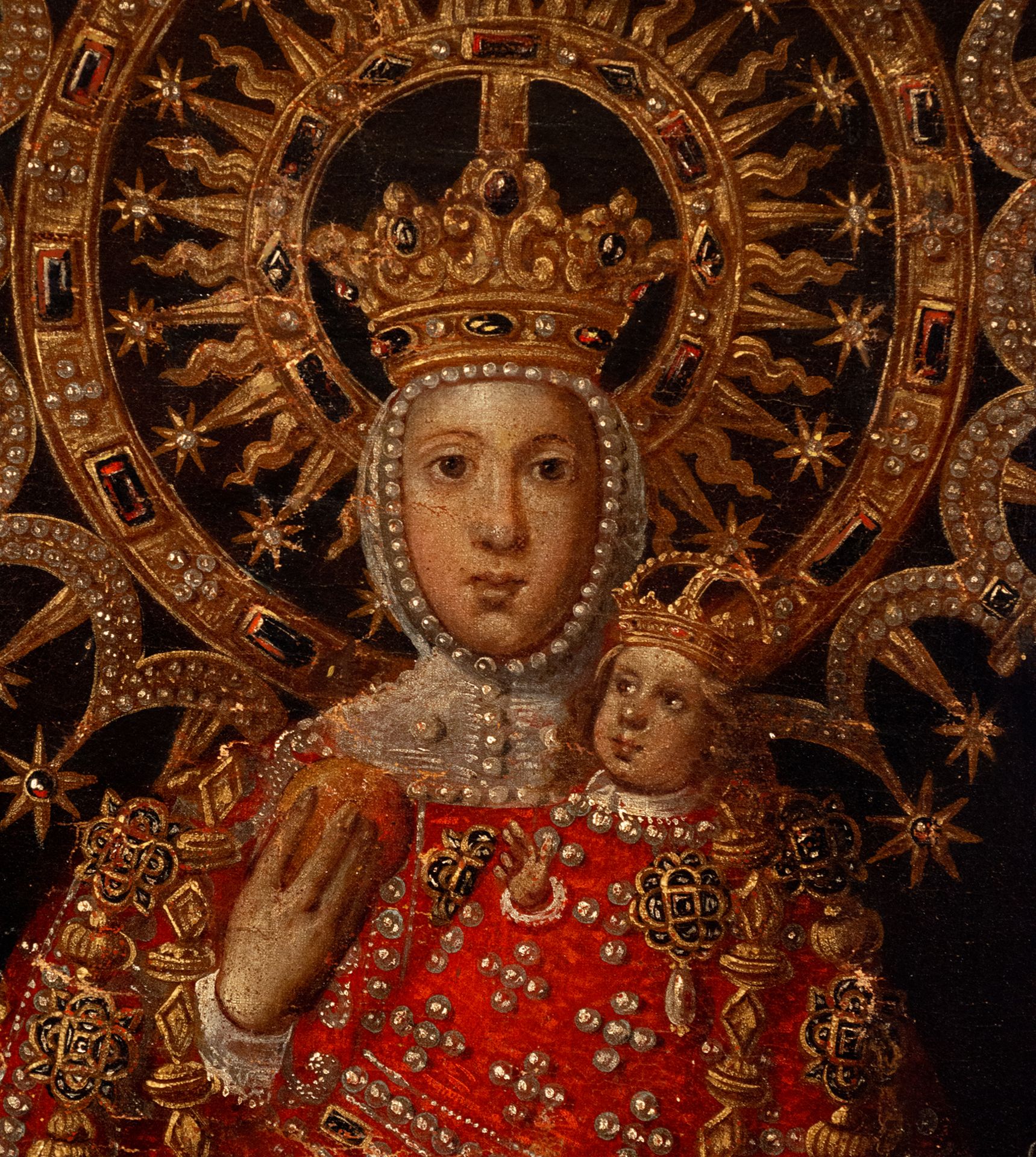 Santísima Vera Image of the Virgen de la Cabeza, Spanish school or Colonial school from the second h - Bild 6 aus 11