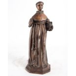 Saint Francis of Assisi in carved wood, Spanish school of the 17th century