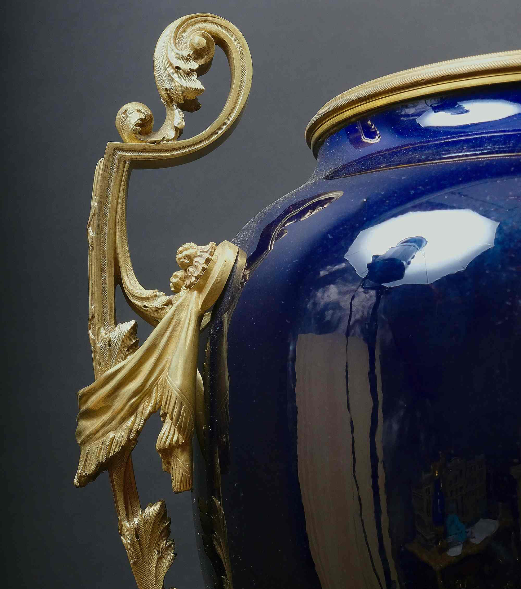 Large and Beautiful Sèvres Vase mounted in gilt bronze, Napoleon III Period, France, 19th century - Image 3 of 5