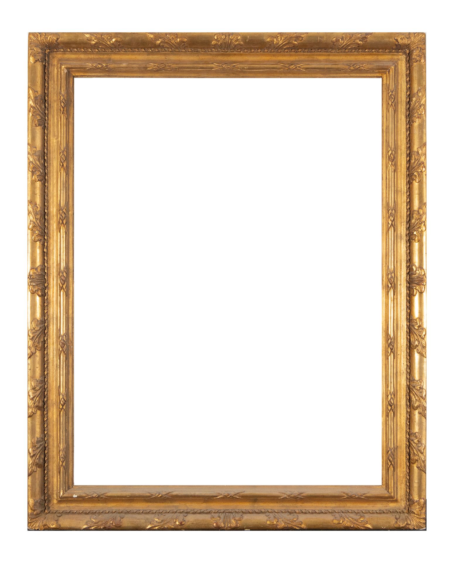 Louis XVI style frame in gilt and wood molding, 19th century signs