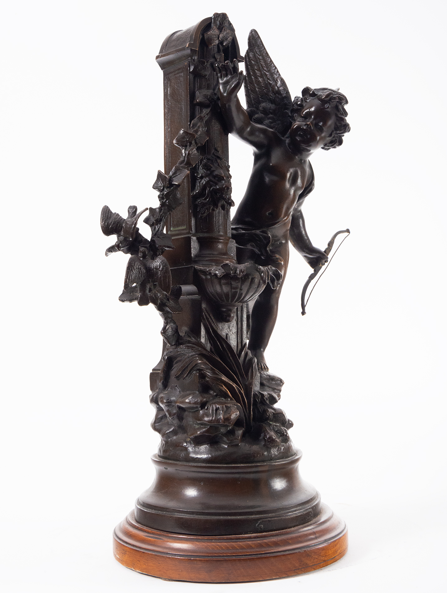 Elegant Cupid at the Fountain in bronze, 19th century French school, signed Bruchon - Image 4 of 7