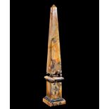 Large Obelisk, Italian, 19th century Grand Tour, in yellow marble from Siena, 19th century