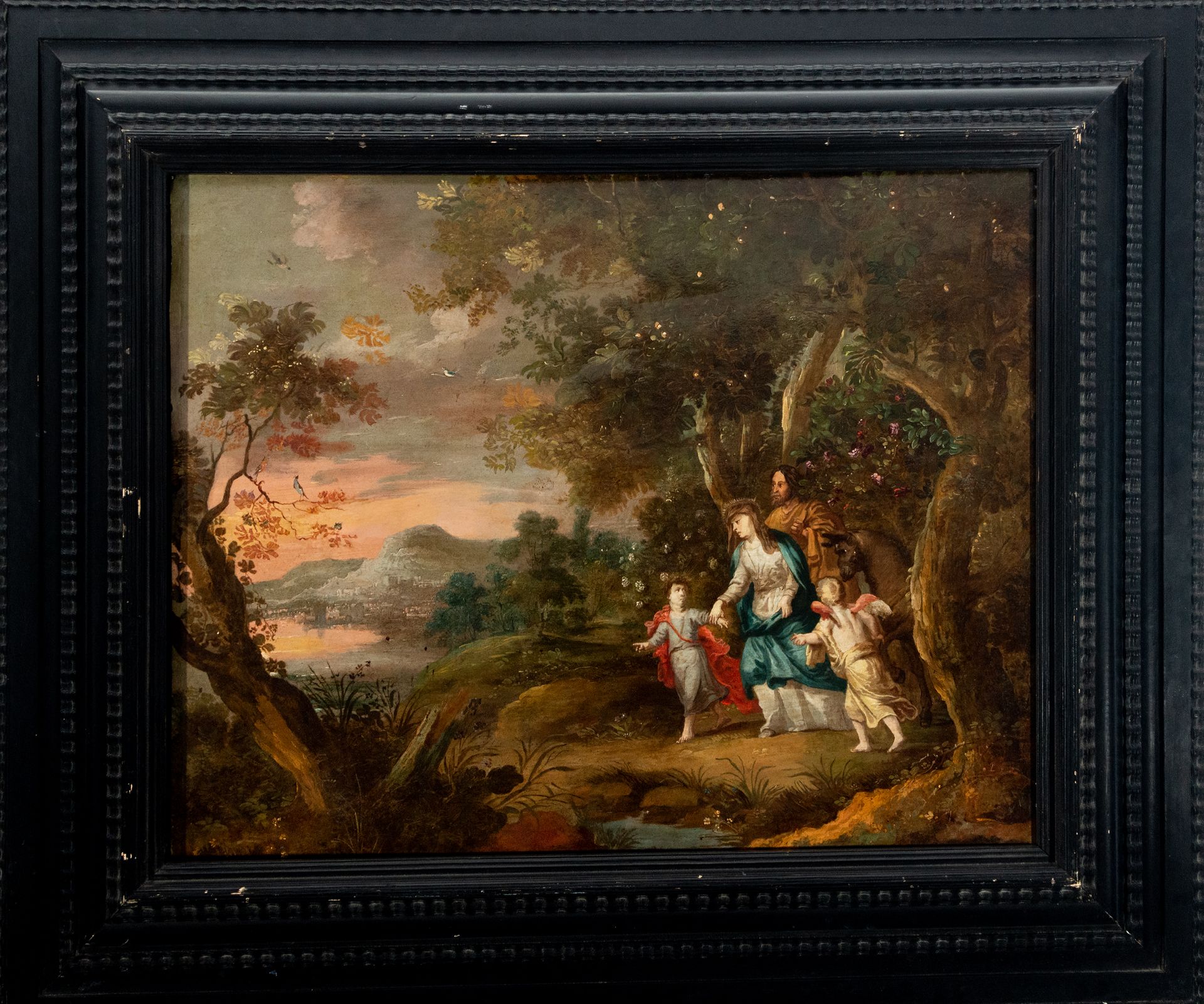 Holy Family on the Flight into Egypt, Flemish school from the 17th - 18th century