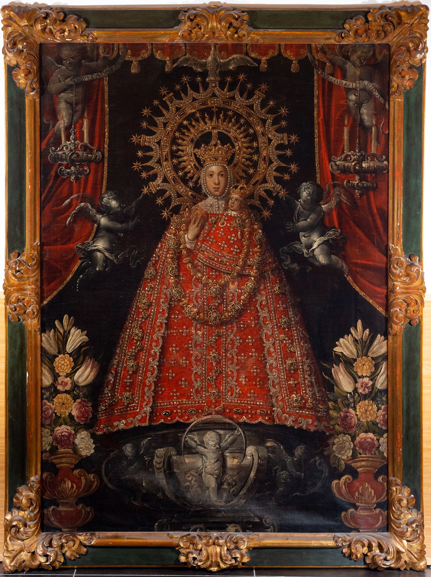 Santísima Vera Image of the Virgen de la Cabeza, Spanish school or Colonial school from the second h