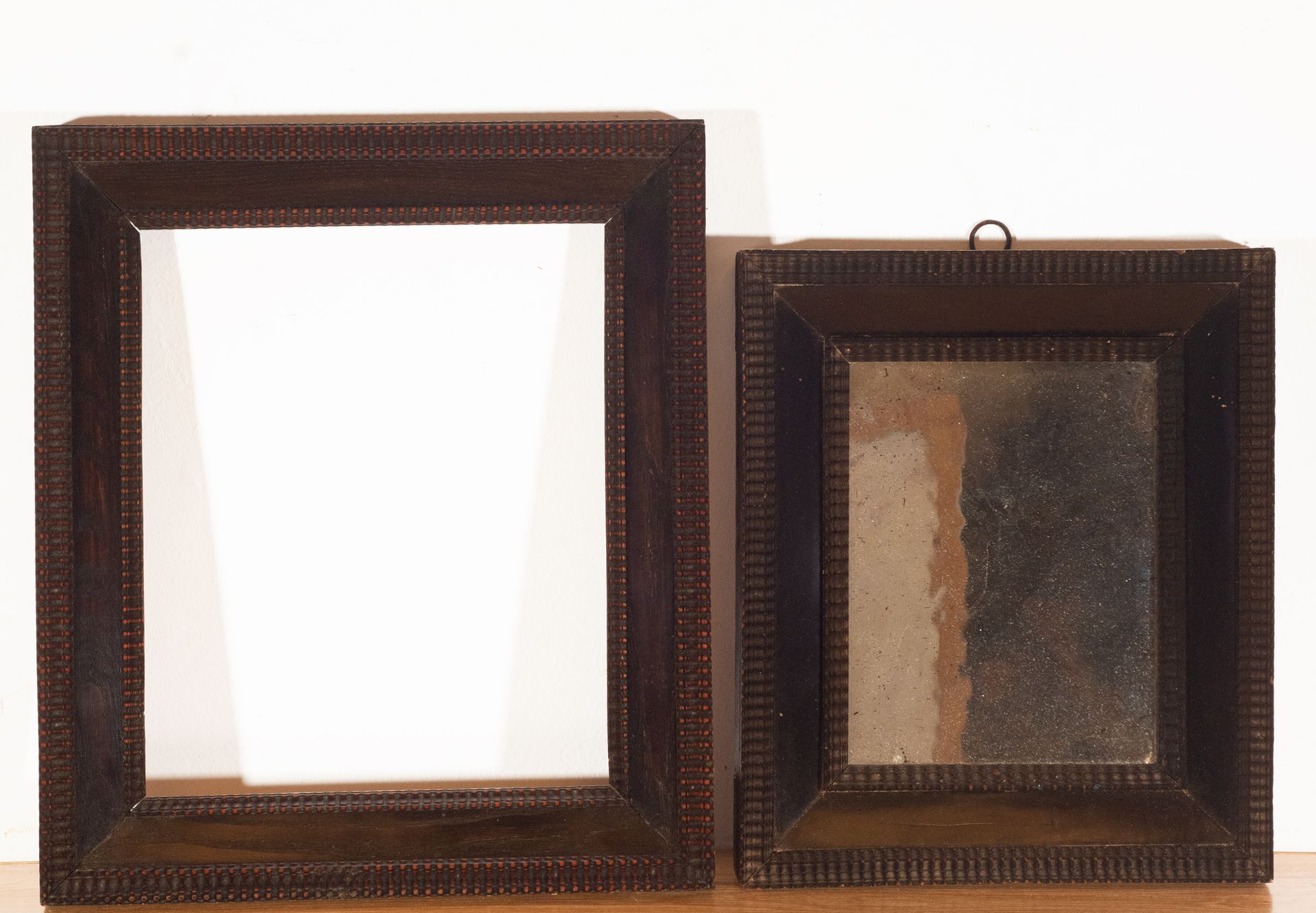 Pair of Dutch Curly Frame and Mirror, one of them from the 17th century