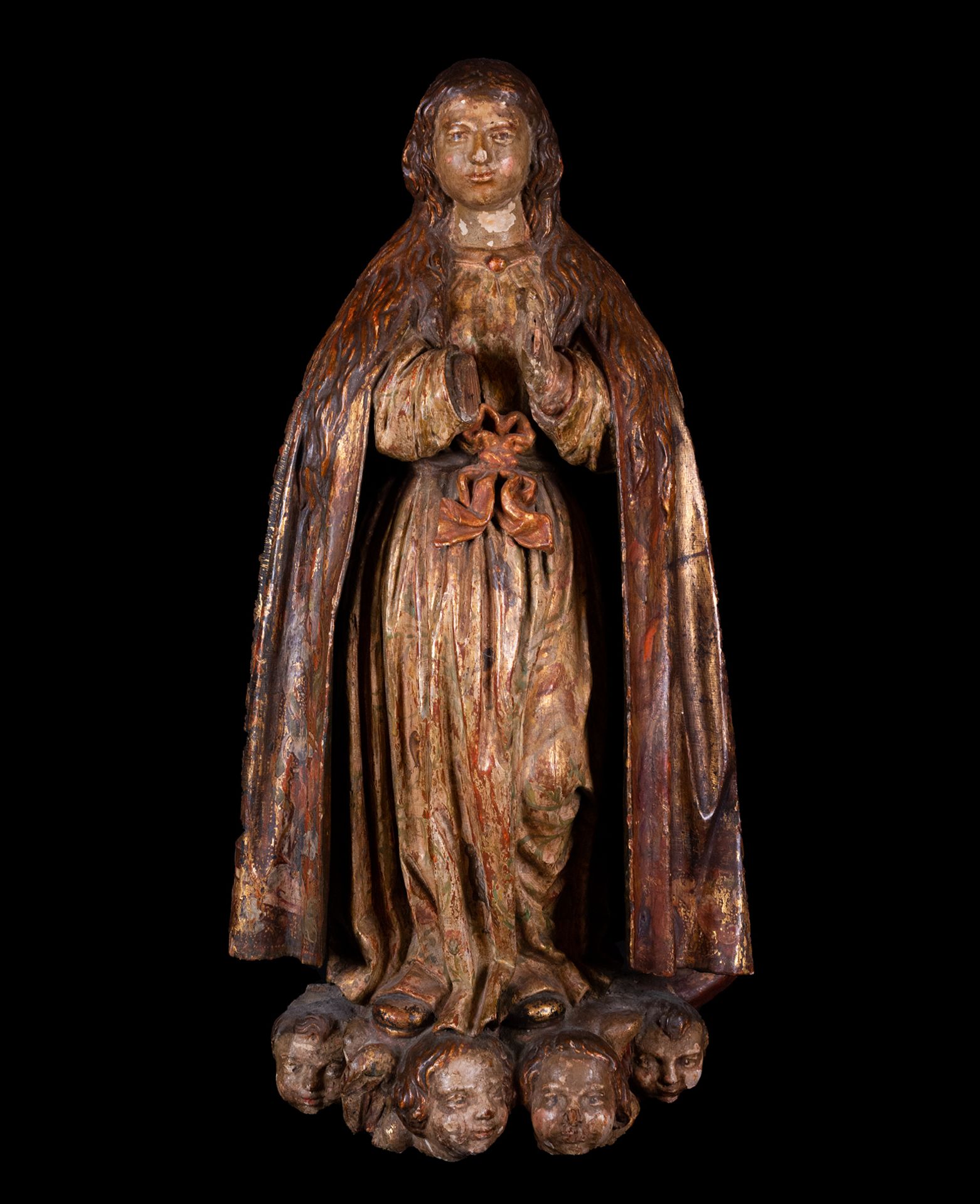 Important Carving of the Immaculate Virgin, Castilian school of the 16th century, circle of Gregorio