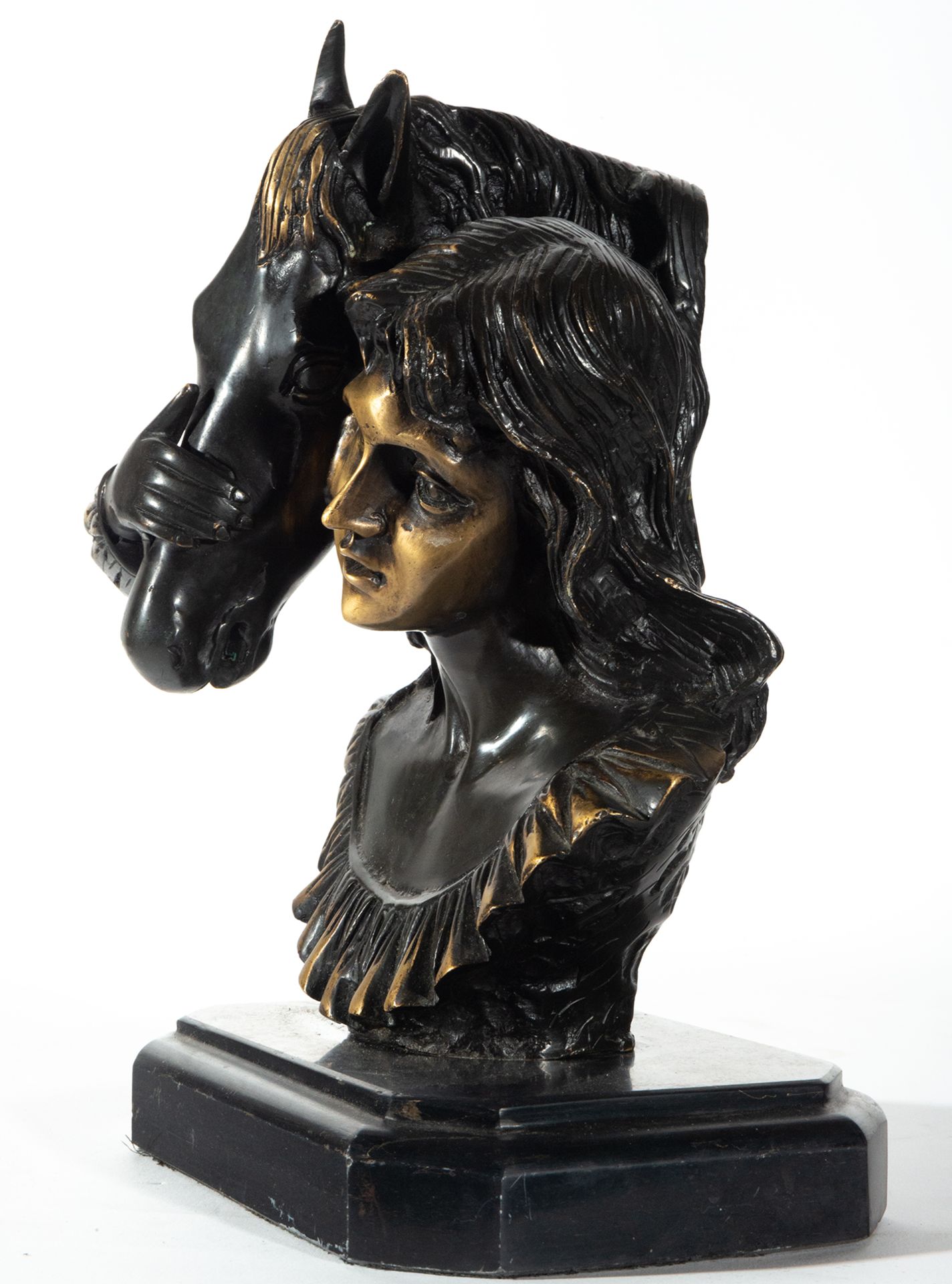 Girl with Horse in Bronze, 20th century - Image 2 of 4