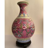 Vase with chrysanthemum, famille rose enamels, China, 20th century