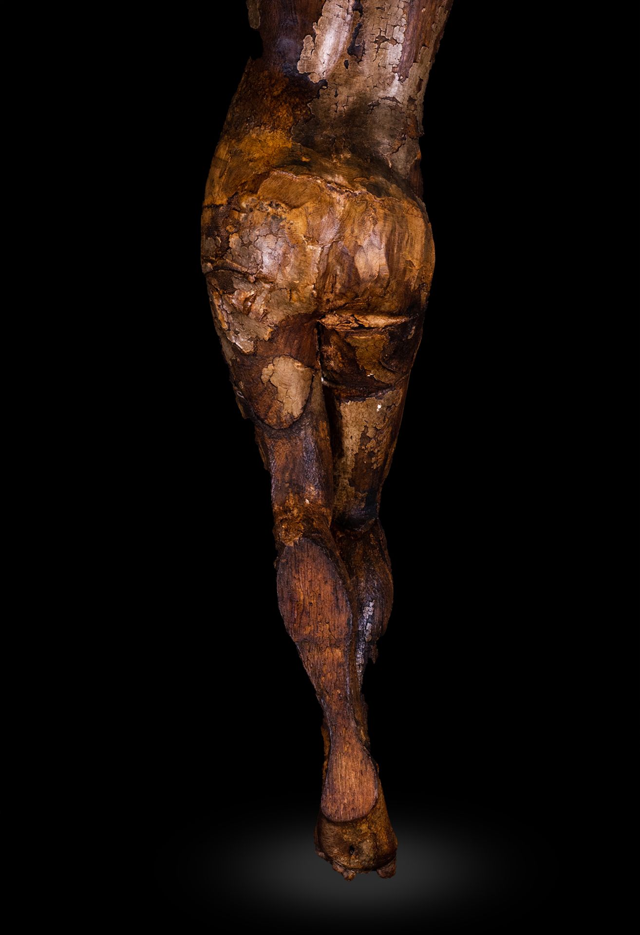 Christ in wood, with traces of original polychrome, based on Michelangelo's model, 16th - 17th centu - Image 9 of 9