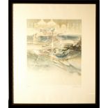 Hand signed and serialized lithograph, Eduardo Naranjo, New York series, Spanish school of the 20th