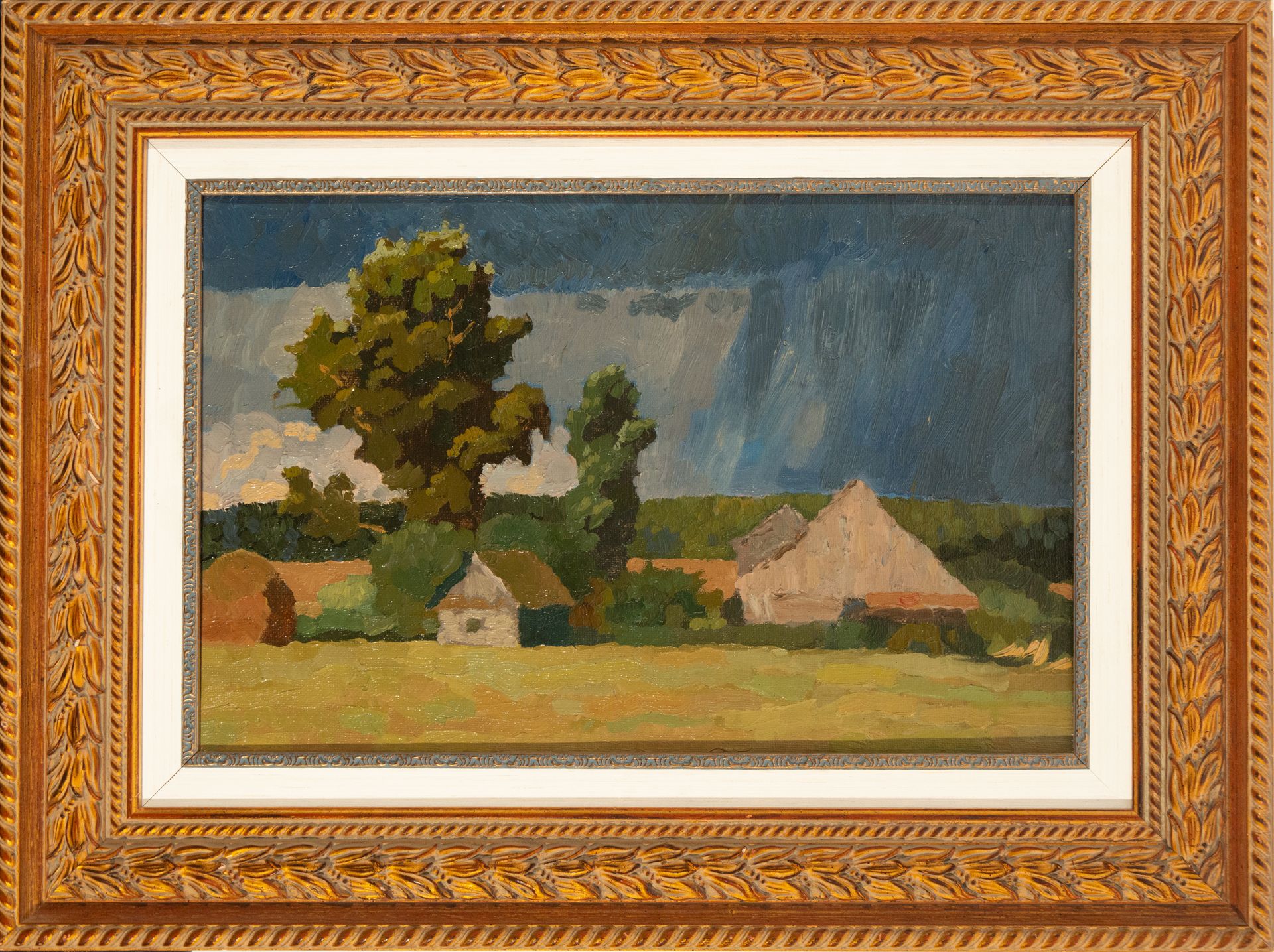 Country Landscape, 20th century Russian school, with label on the back