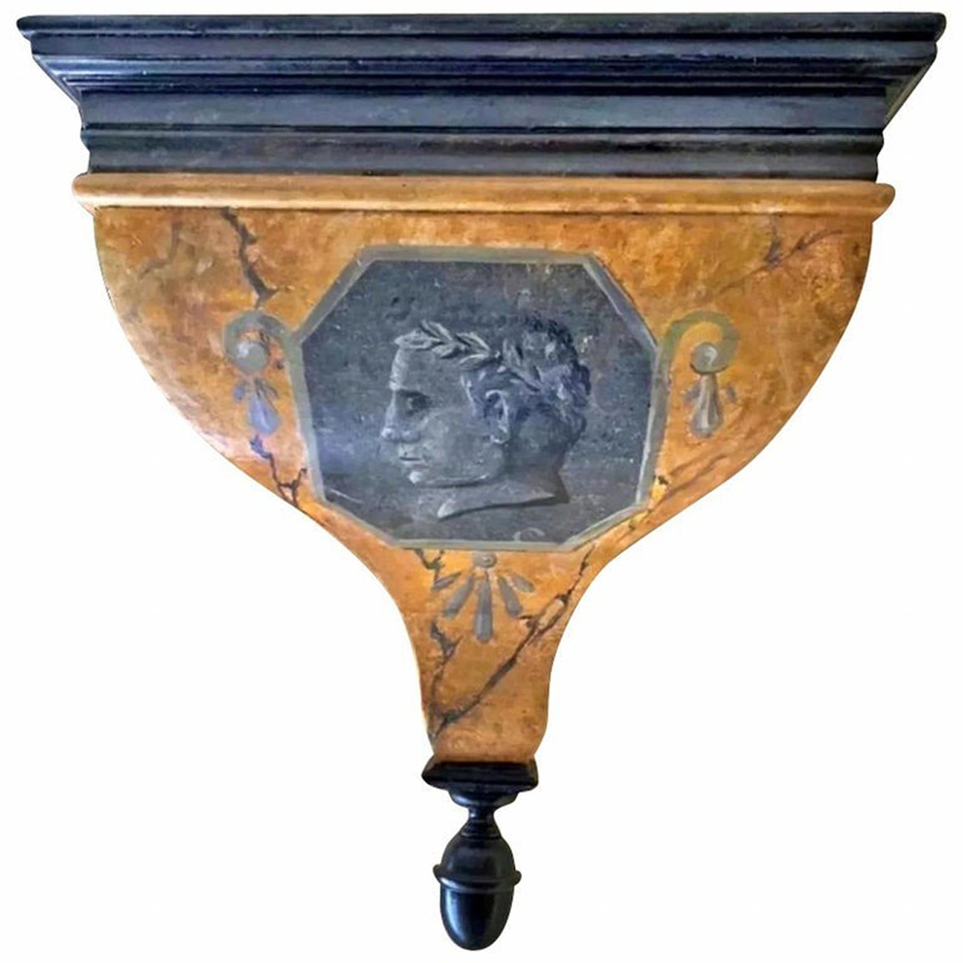 Italian shelf with effigy of emperor, Neoclassical style, 20th century