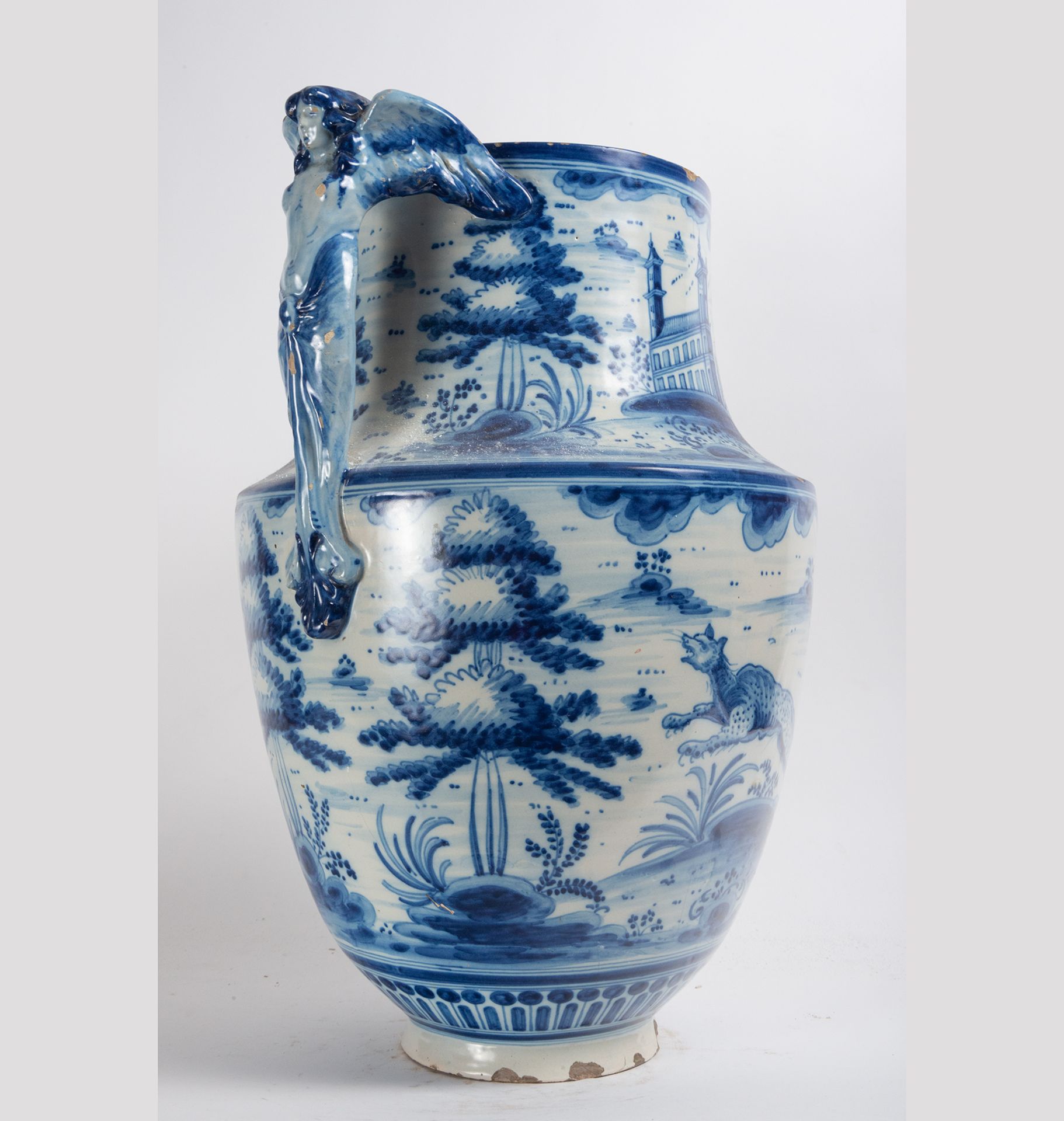Large Talavera Vase with Caryatid handles, early 20th century - Image 3 of 5