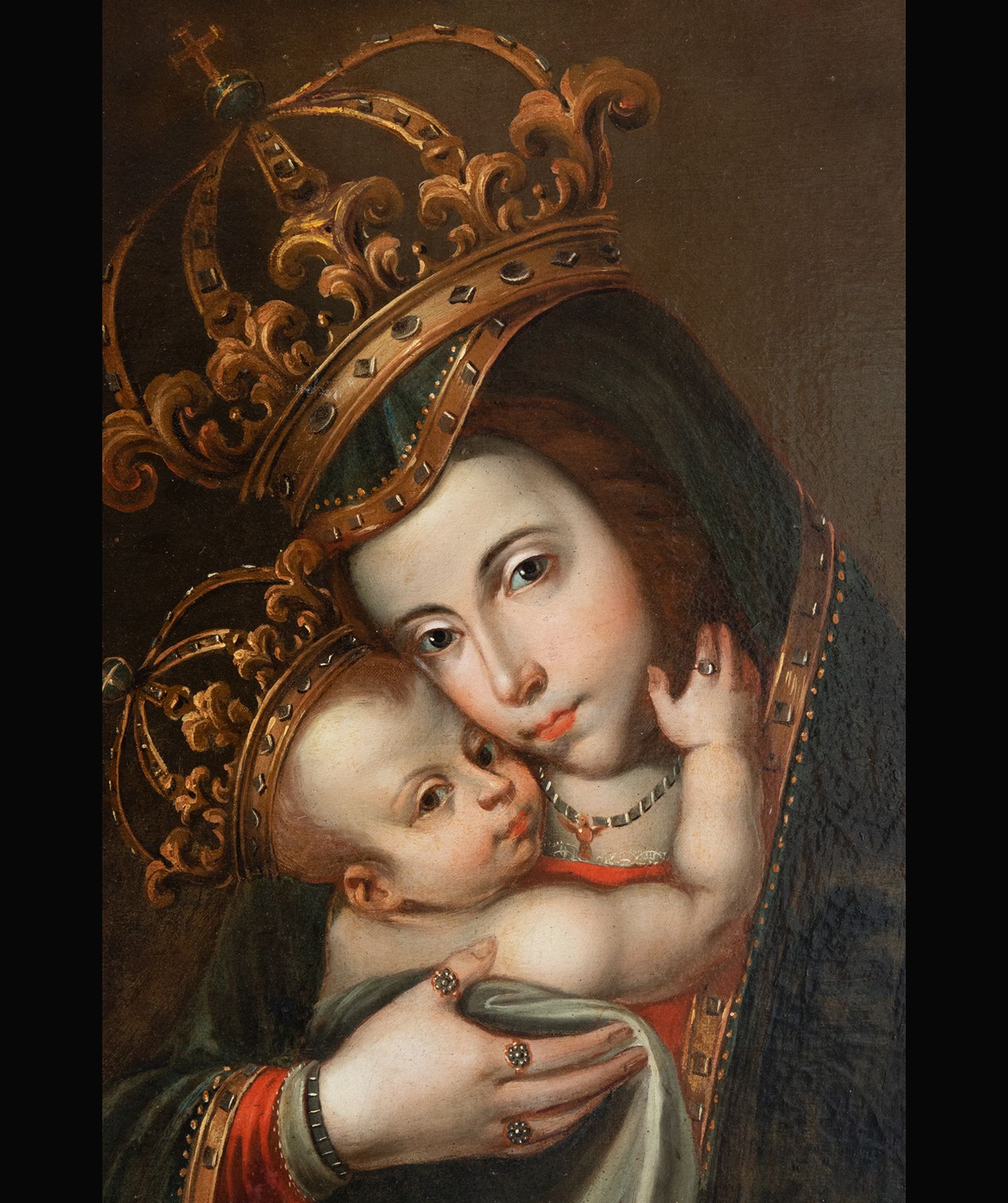 Important Virgin of Bethlehem, Novohispanic colonial school of the 18th century - Image 2 of 5