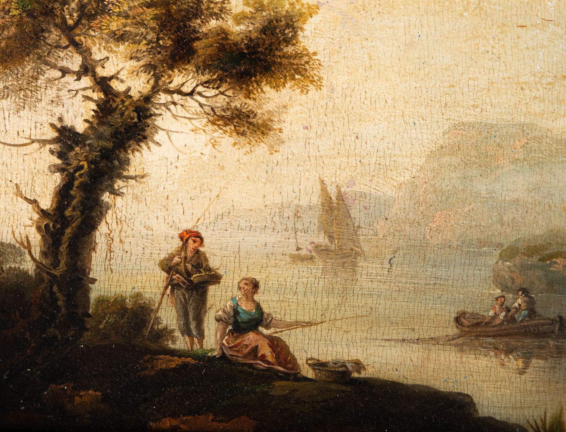 View of Bahia with Characters, Italian Flemish school from the second half of the 17th century - Image 3 of 4