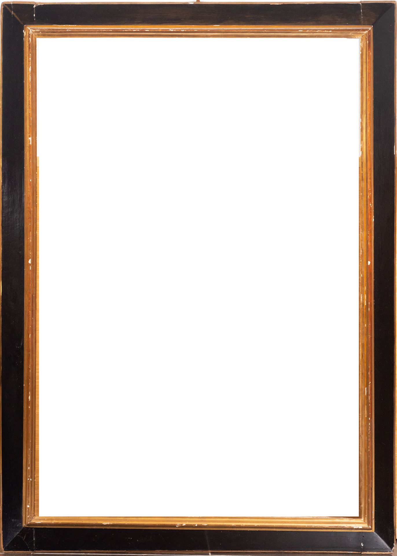 Smooth ebonized and gilt frame from the 18th century