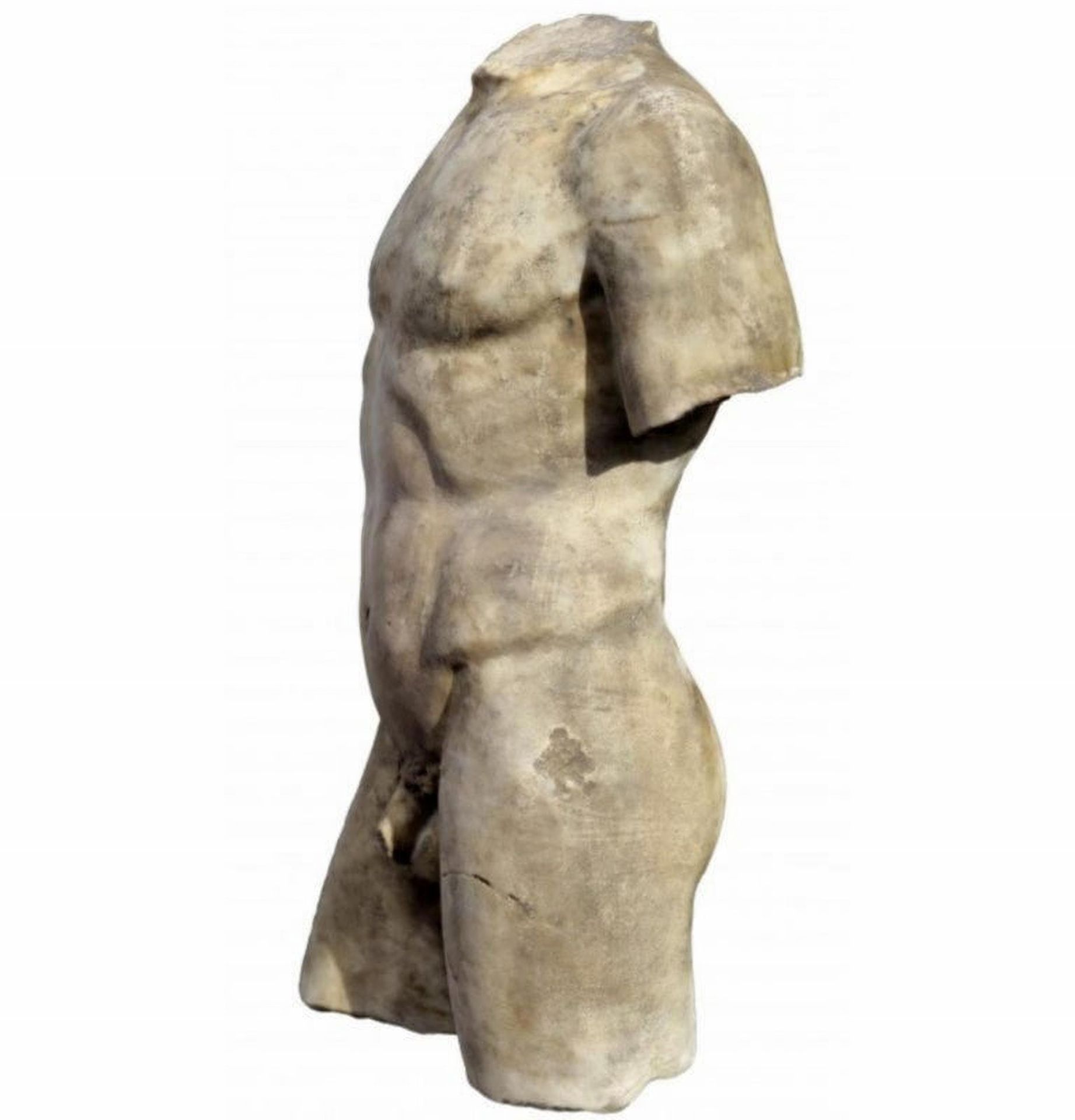 Torso of a Young Man, following models from classical Greece, 19th century - Image 3 of 4