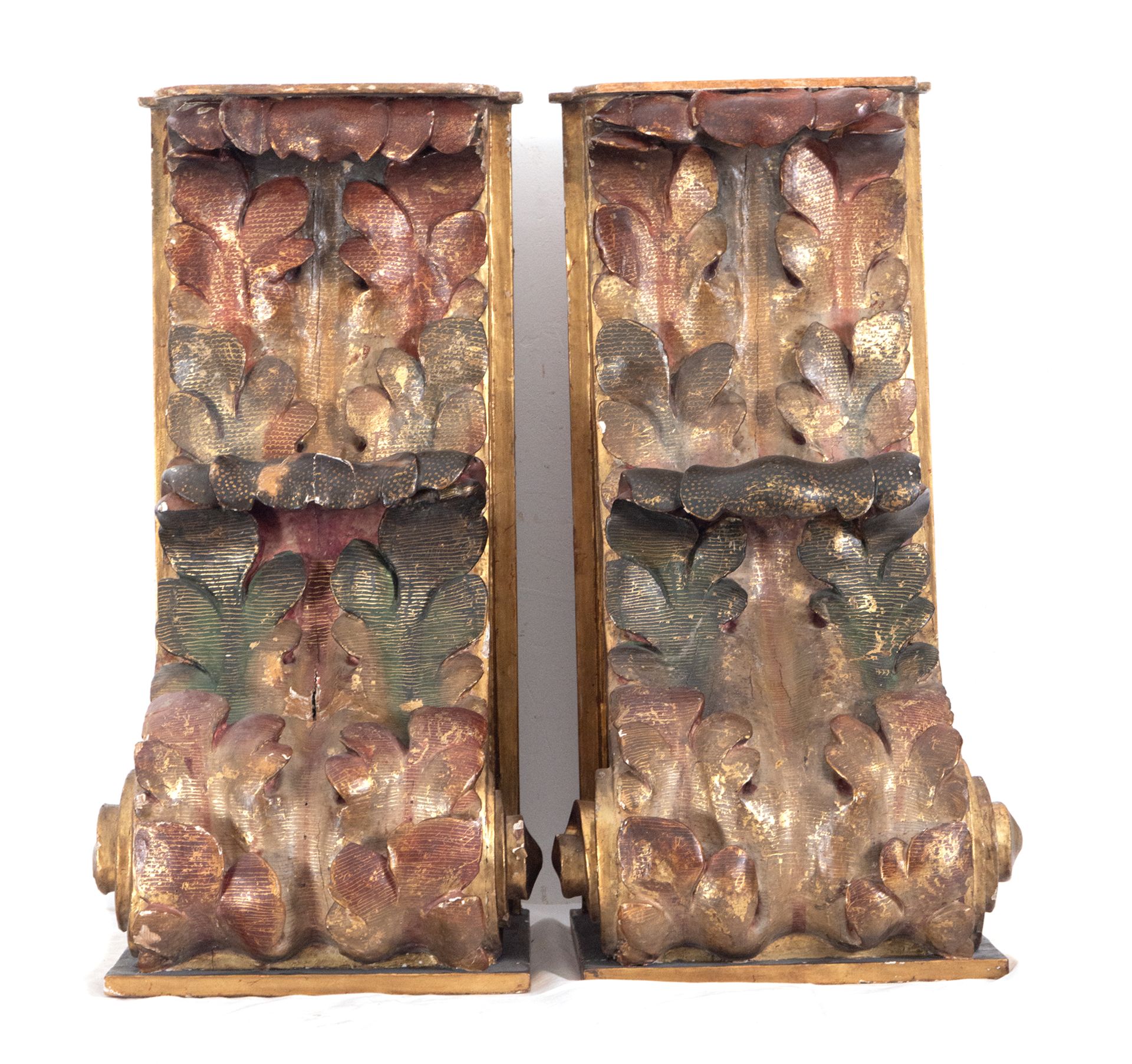 Pair of Large Plateresque Wall Corbels, 17th century