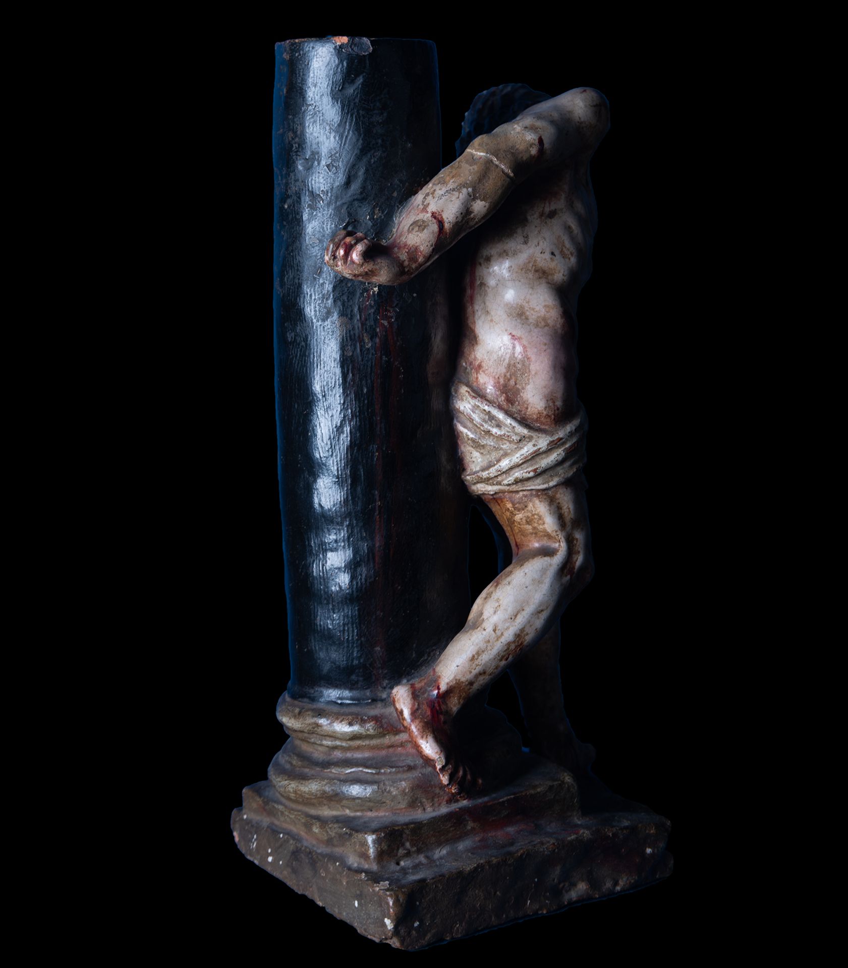 Christ tied to the column in terracotta, Italian school of the 17th century - Image 3 of 3
