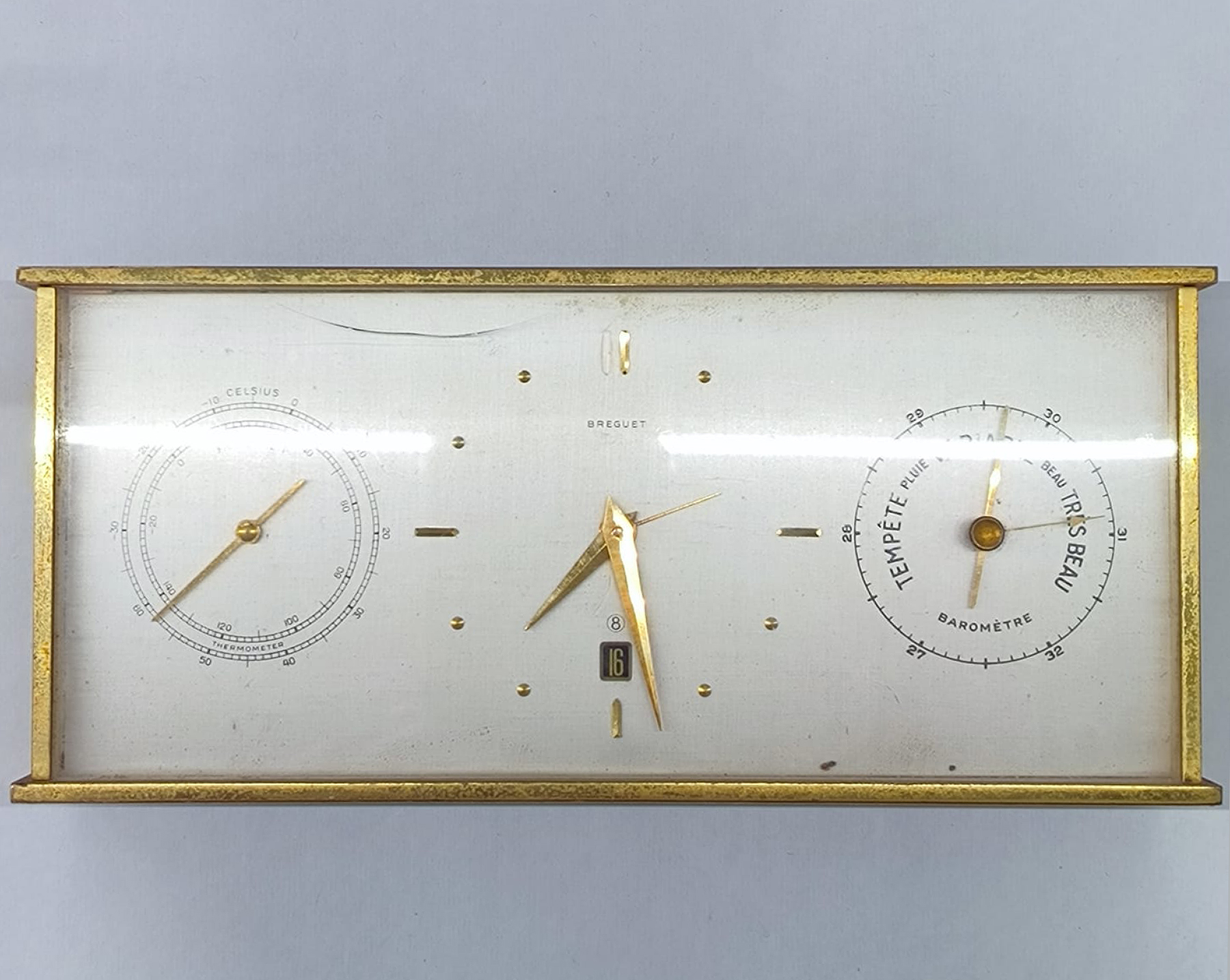 Breguet desktop hygrometer, in bronze and glass, Swiss machinery - Image 2 of 5