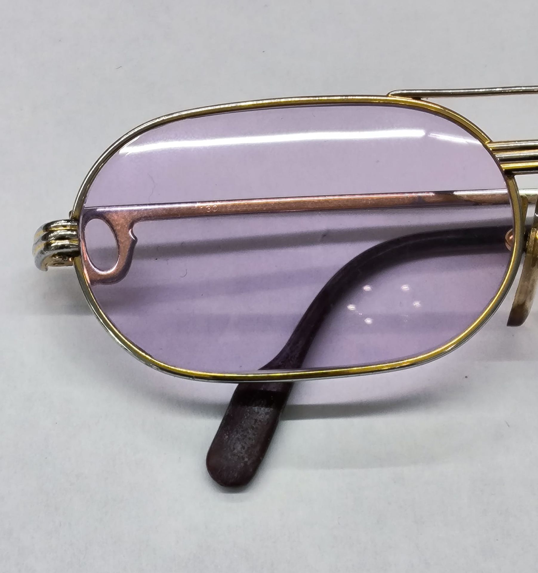 Elegant vintage Cartier sunglasses, 90s, purple lenses - Image 4 of 4