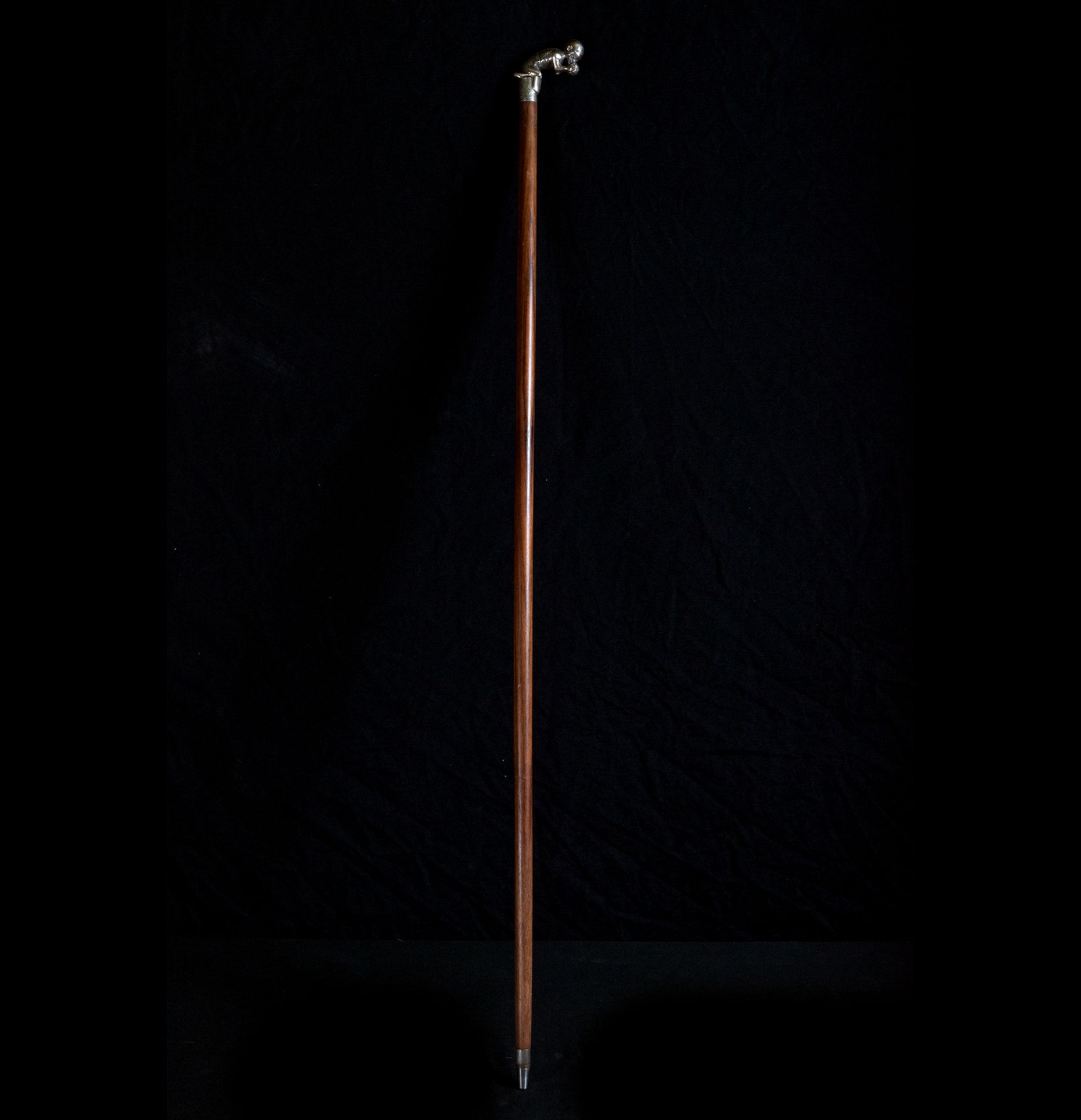 Colonial Jamaican walking stick with monkey handle and heraldic shield, 19th century - Image 2 of 4