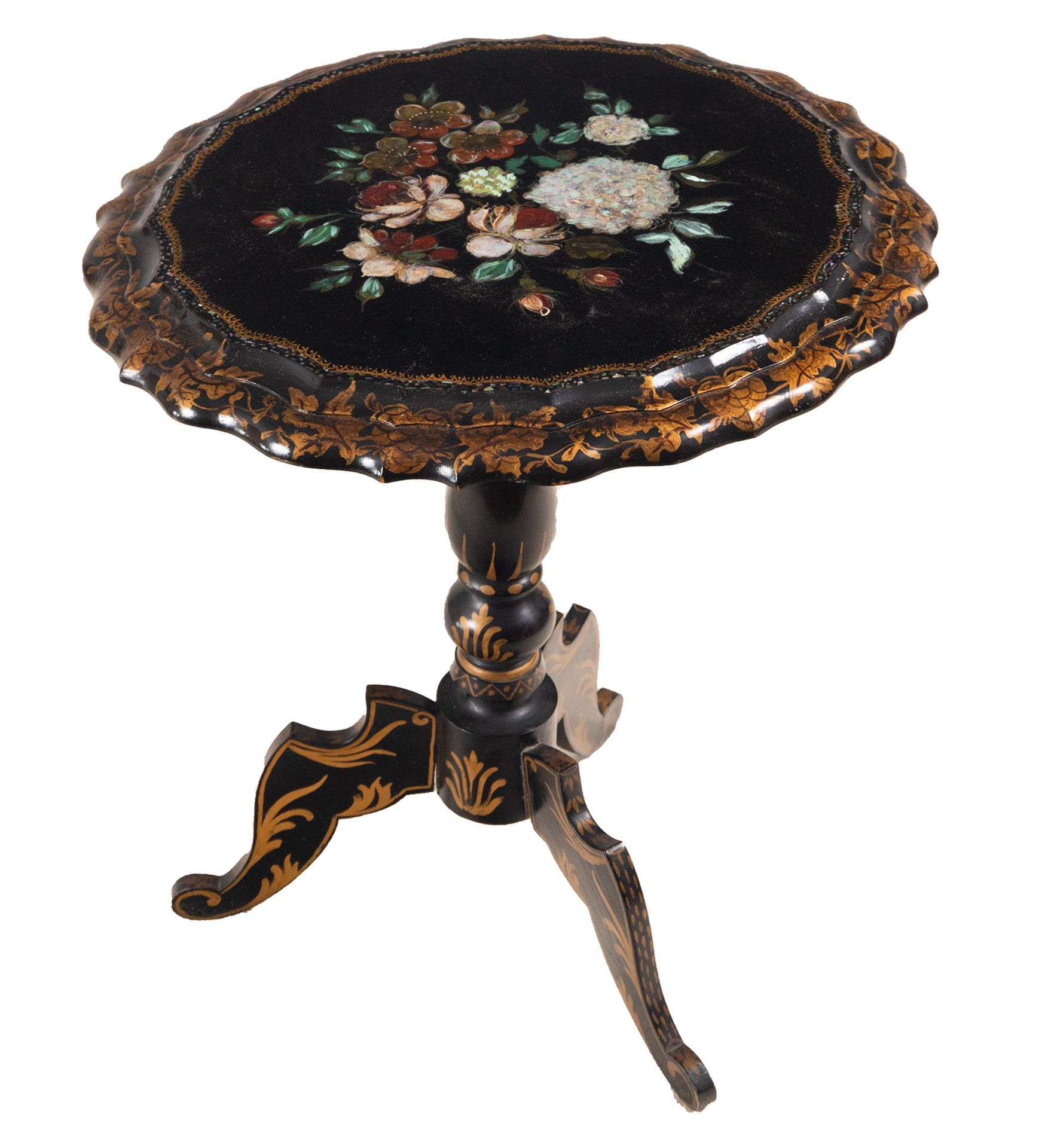 Napoleon III "Chinoisserie" type tabletop in lacquered and gilded wood and mother-of-pearl, French w - Bild 2 aus 5