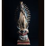 Very Important Great Virgin of Guadalupe, Mexican New Spanish colonial school from the last quarter