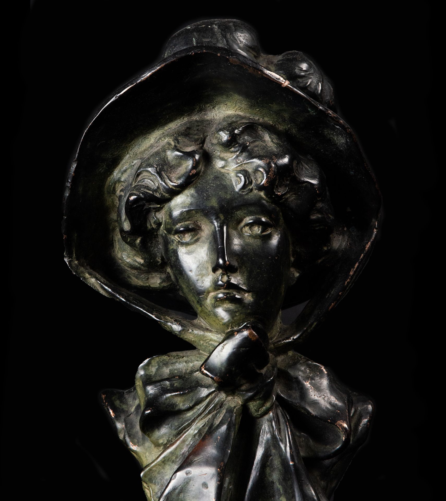 Bust of a Lady in bronze, 19th century French school - Image 2 of 5