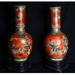 Spectacular large and fine pair of Japanese Satsuma Vases, Meiji period, 19th century