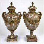 Pair of elegant French censer vases from the 19th century