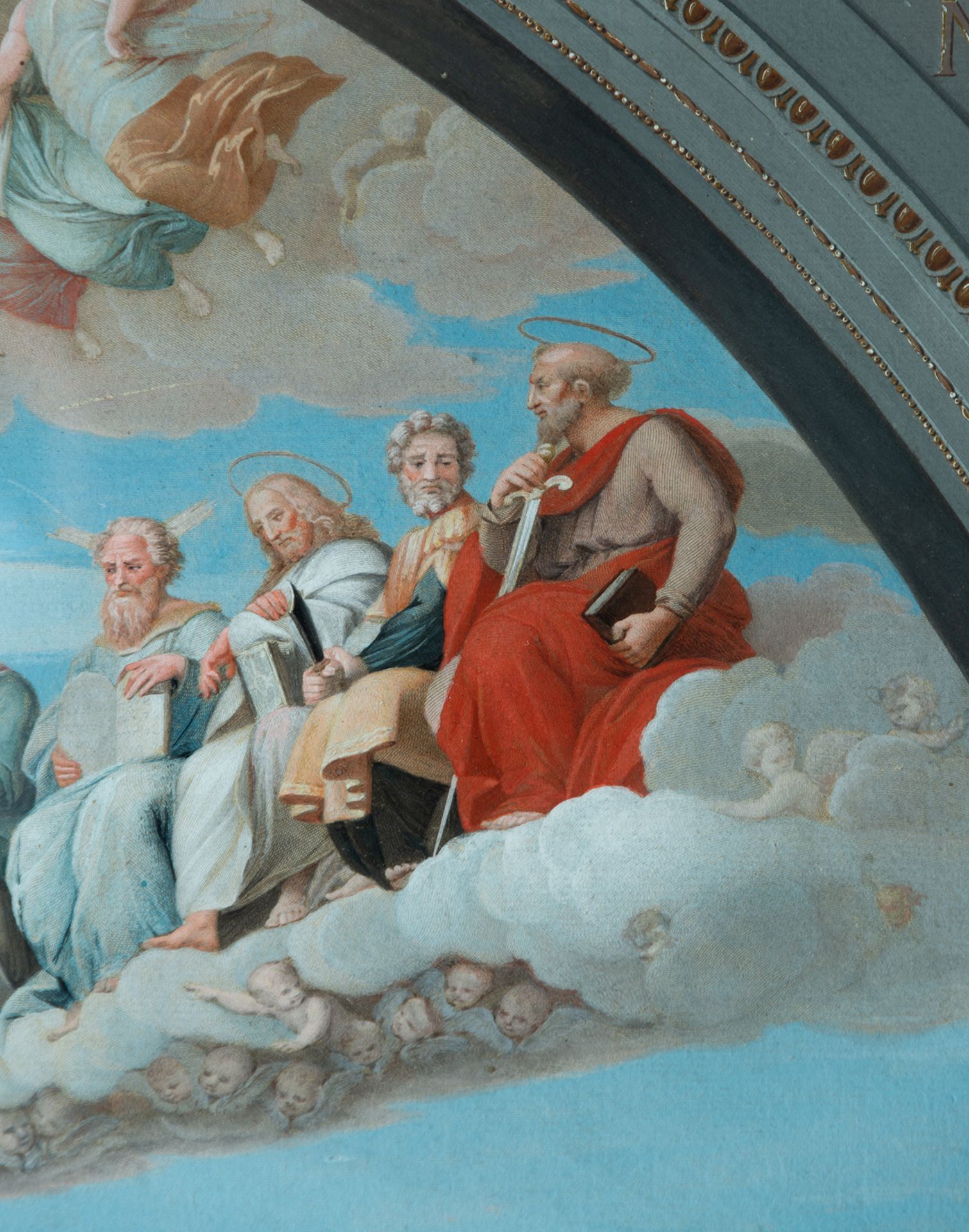 Allegory of Pope Pius the sixth, tempera on paper, Italian school of the 18th century - Image 9 of 11