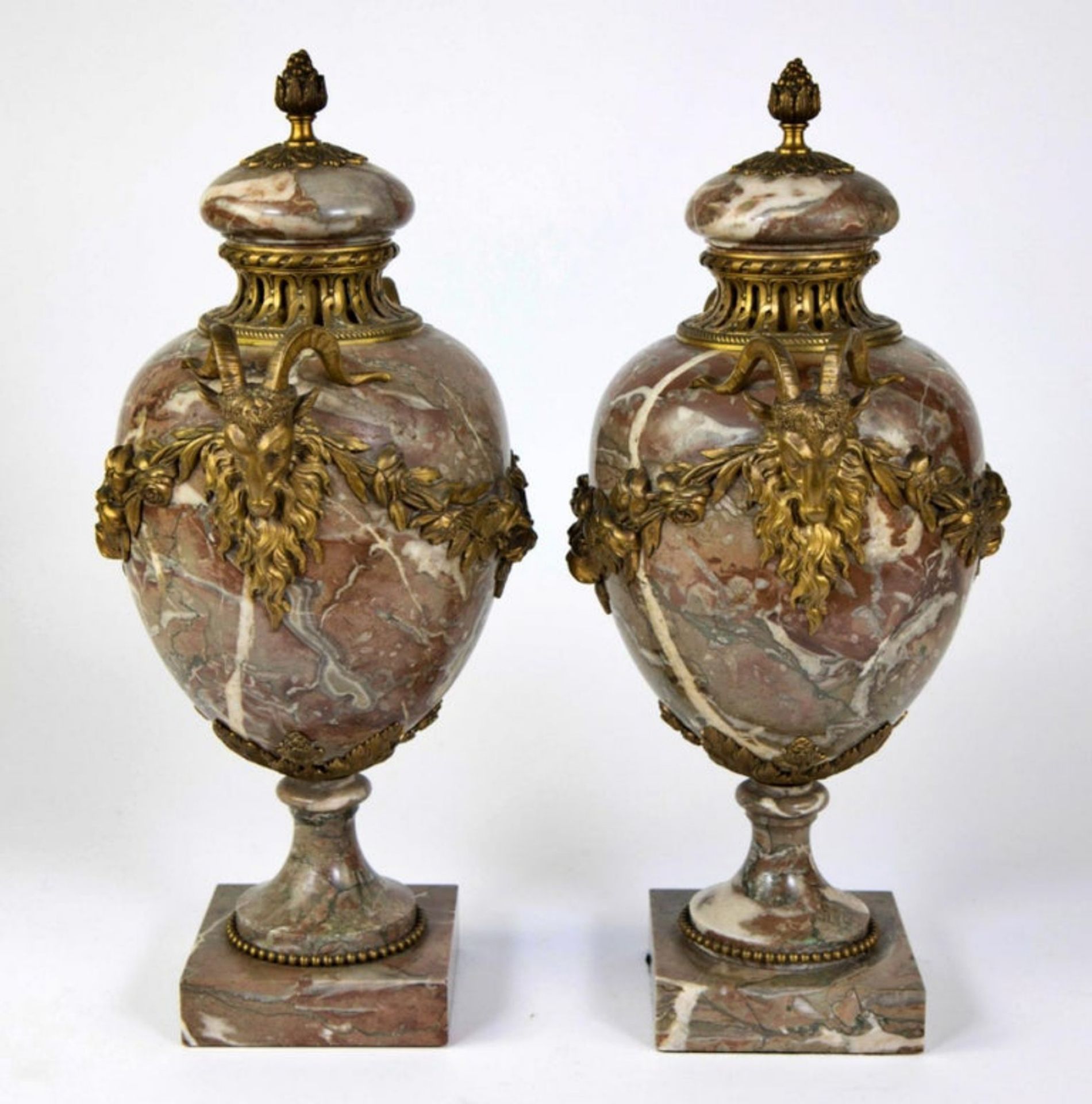Pair of elegant French censer vases from the 19th century - Image 3 of 3