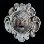 Important Faun Head from a Baroque ceiling, Italy or France, 18th century