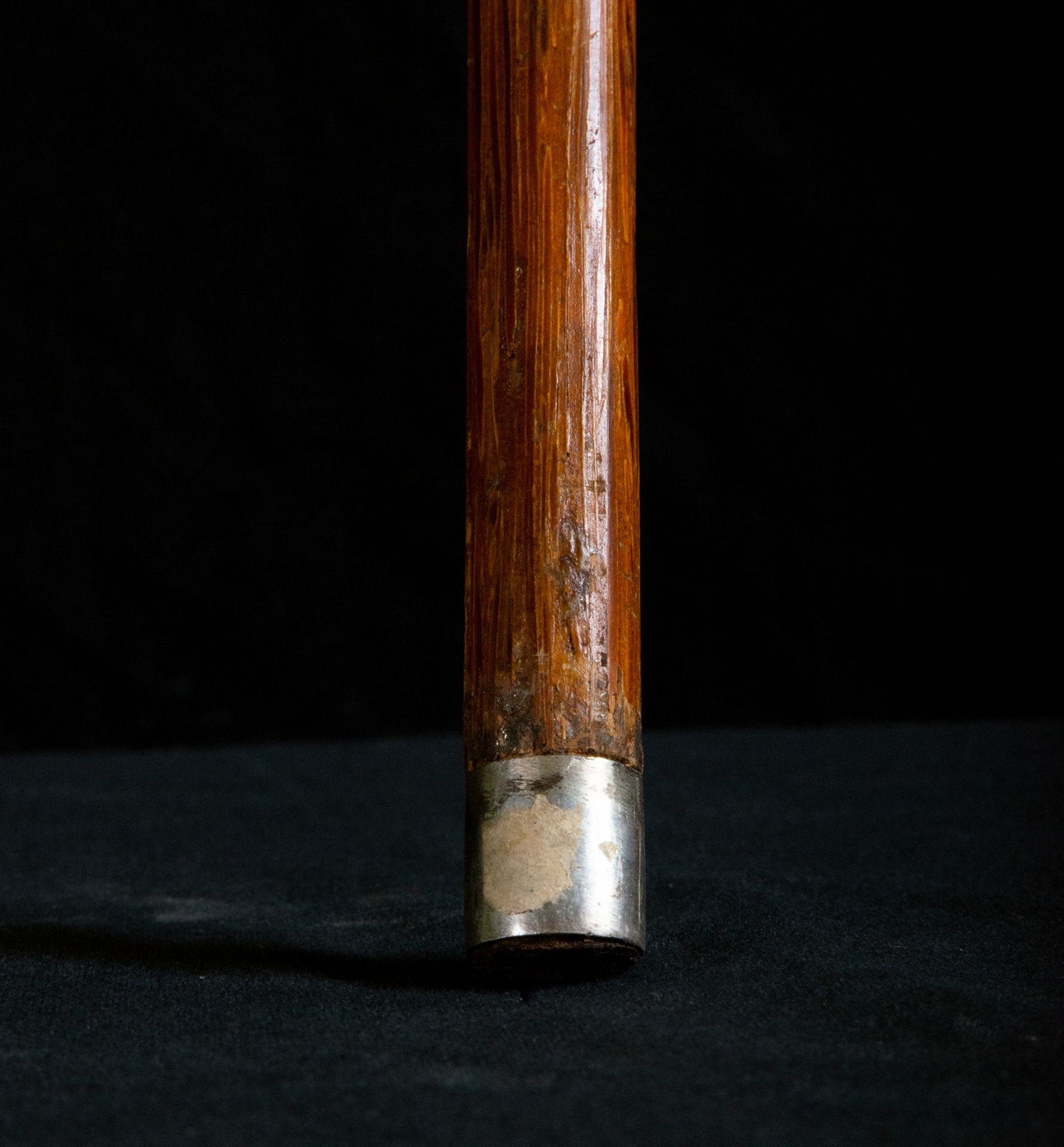 German walking stick with silver inlaid Dog handle, 19th - 20th centuries - Image 4 of 4