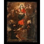 Immaculate Virgin with Donors, 17th century New Spanish colonial school
