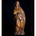 Mary Magdalene in boxwood, according to Flemish Gothic models, 19th century