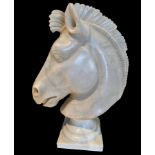 Horse Head in Carrara Marble, Italy, 20th century