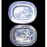 Pair of Trays in English Staffordshire Earthenware, 19th century