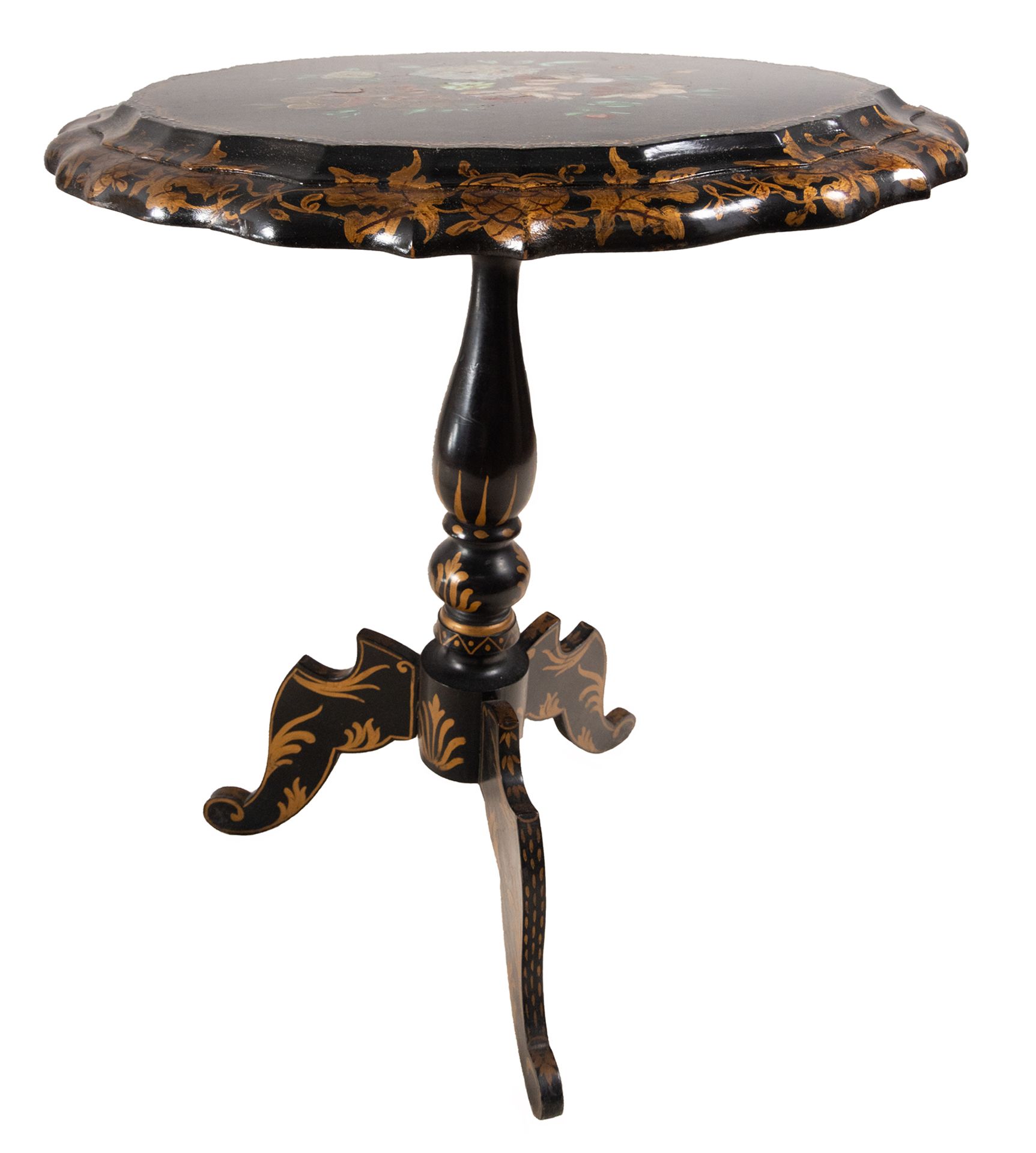 Napoleon III "Chinoisserie" type tabletop in lacquered and gilded wood and mother-of-pearl, French w - Bild 4 aus 5