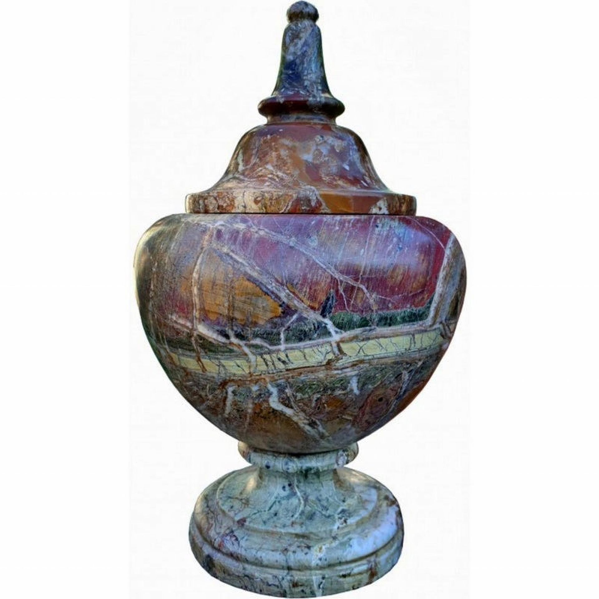 Pair of elegant Italian vases in red marble, 19th - 20th century - Image 2 of 5