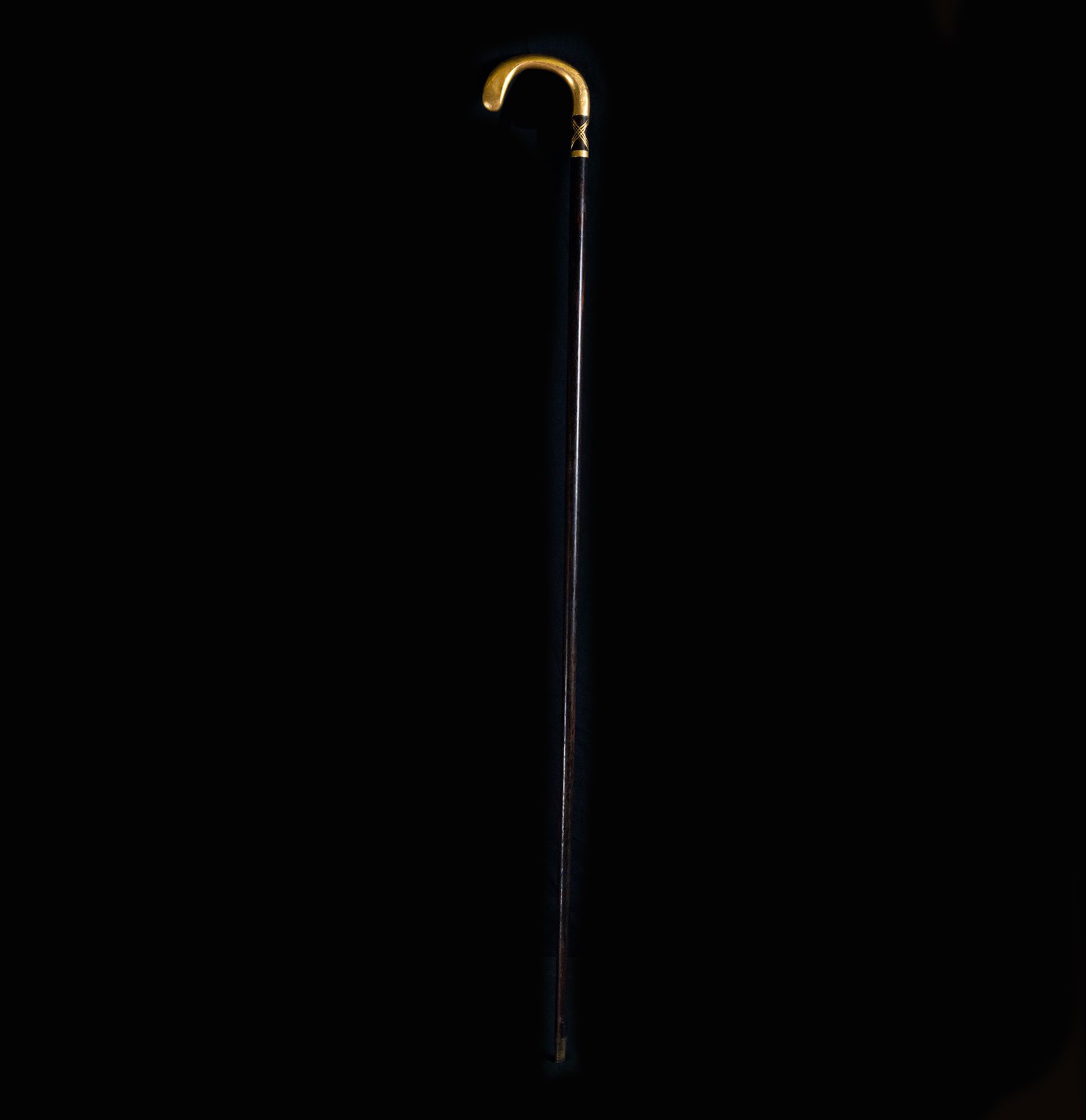 Important Gypsy Patriarch Cane with 18k solid gold handle "Cachaba" type, South of Spain, early 20th - Image 2 of 4