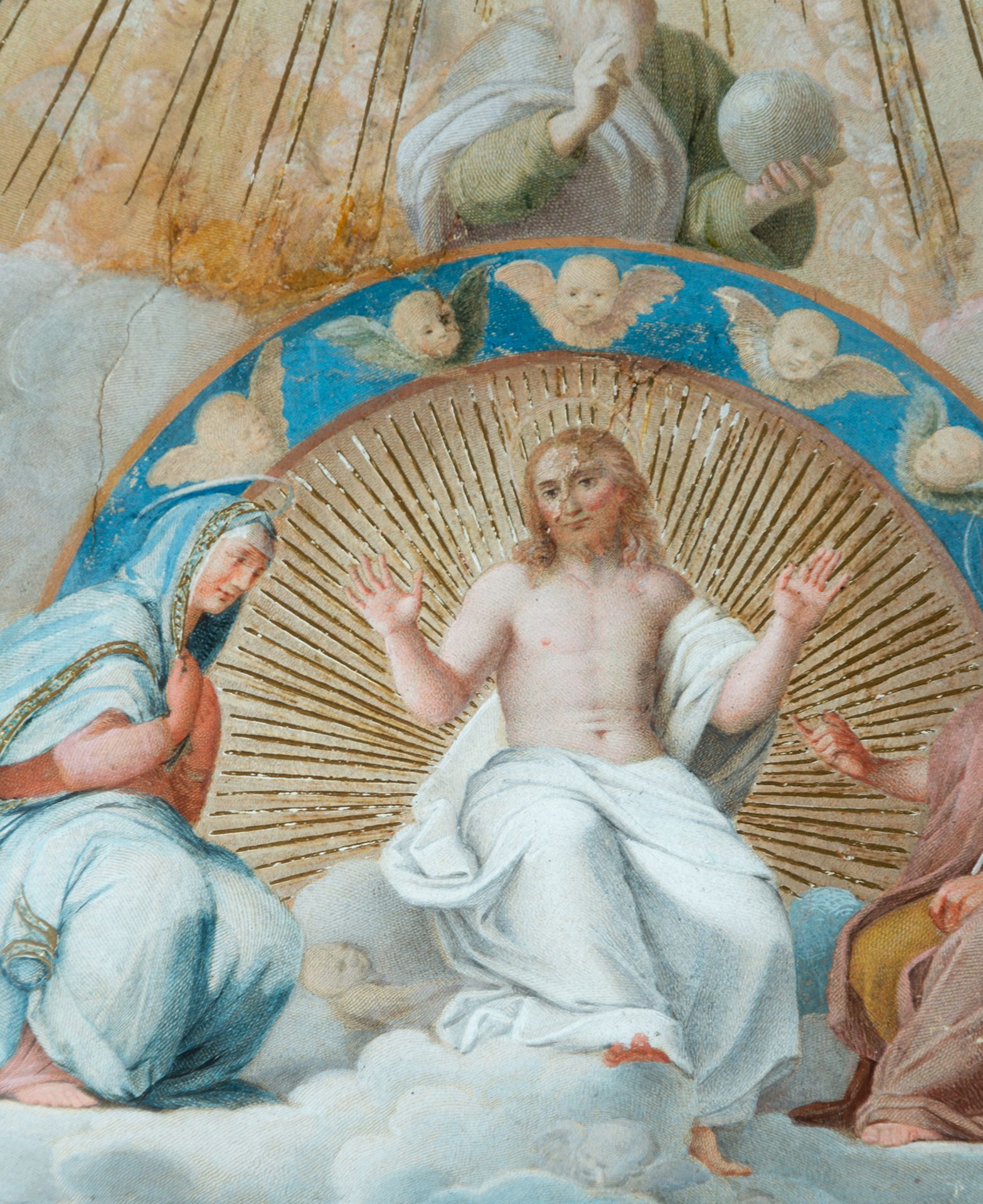 Allegory of Pope Pius the sixth, tempera on paper, Italian school of the 18th century - Image 11 of 11