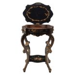 Napoleon III sewing box "Chinoisserie" type in lacquered and gilded wood and mother of pearl, France