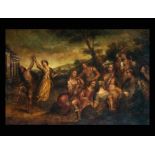 Large Flemish oil on copper depicting a dance scene, Flemish school from the 17th - 18th century