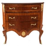 Louis XVI style chest of drawers in root marquetry and gilt bronze sconces, XIX - XX centuries