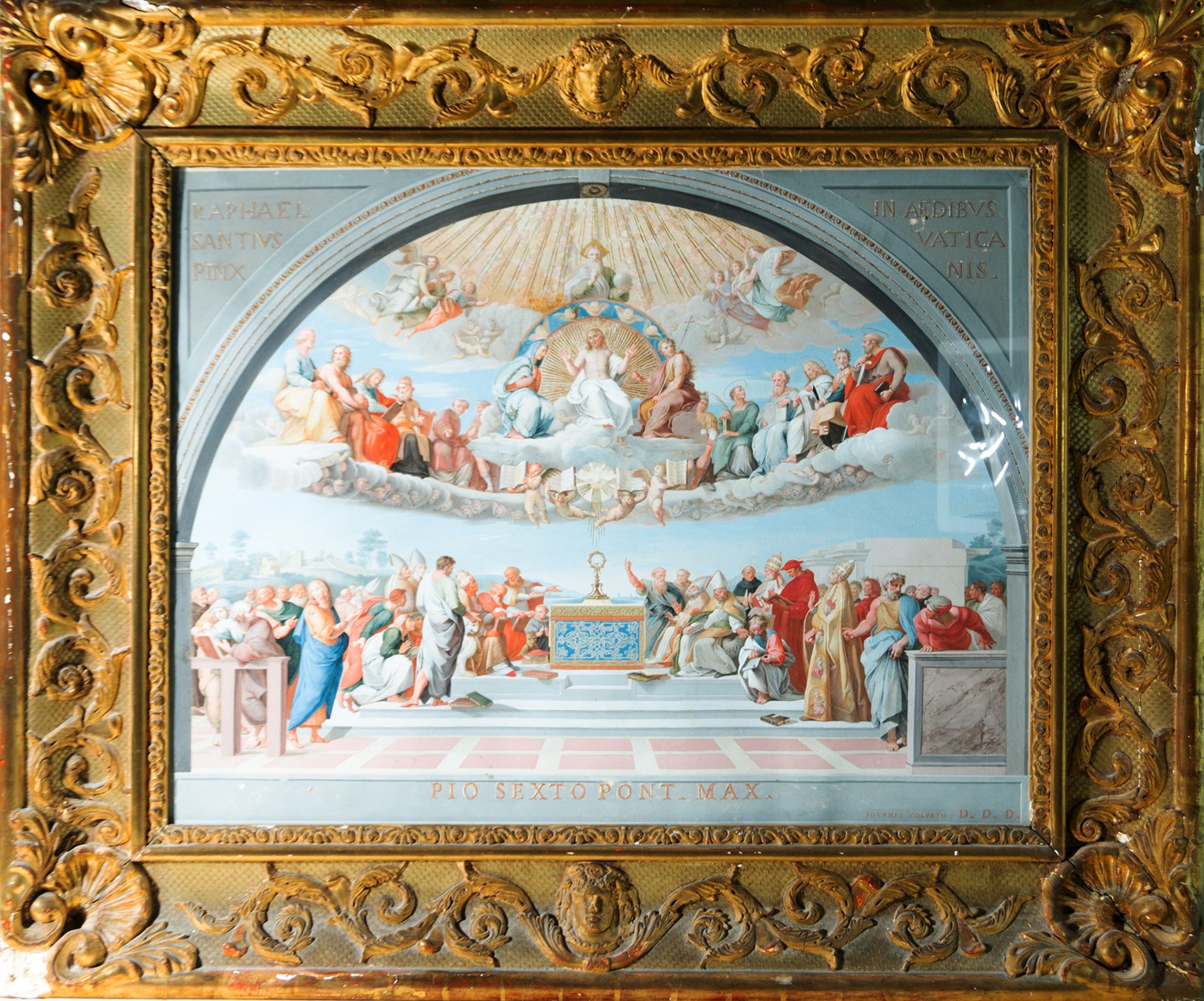 Allegory of Pope Pius the sixth, tempera on paper, Italian school of the 18th century