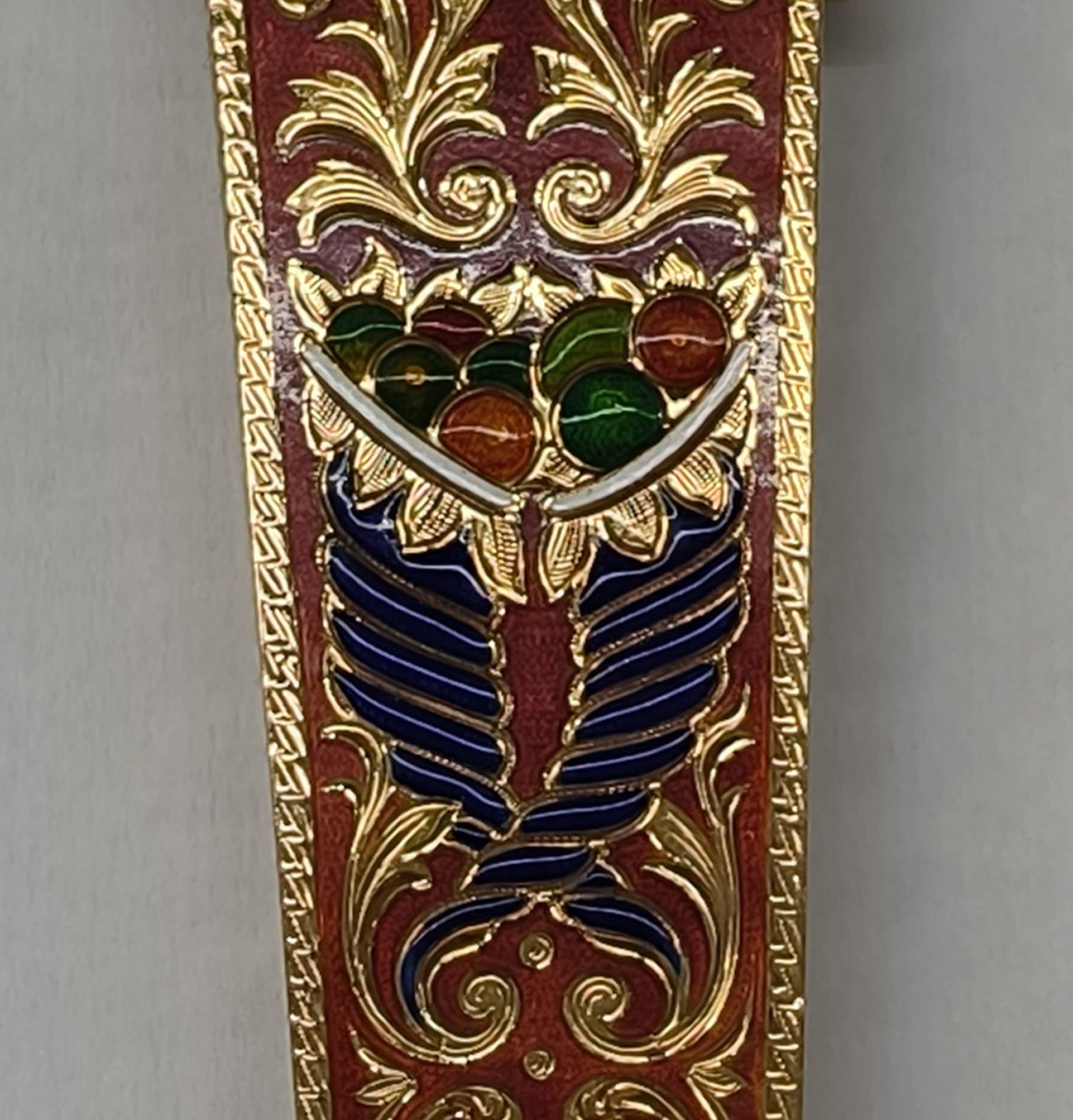 Etui in sterling gold and enamel set with rubies and old-cut diamond, Russian work from the early 20 - Image 4 of 8