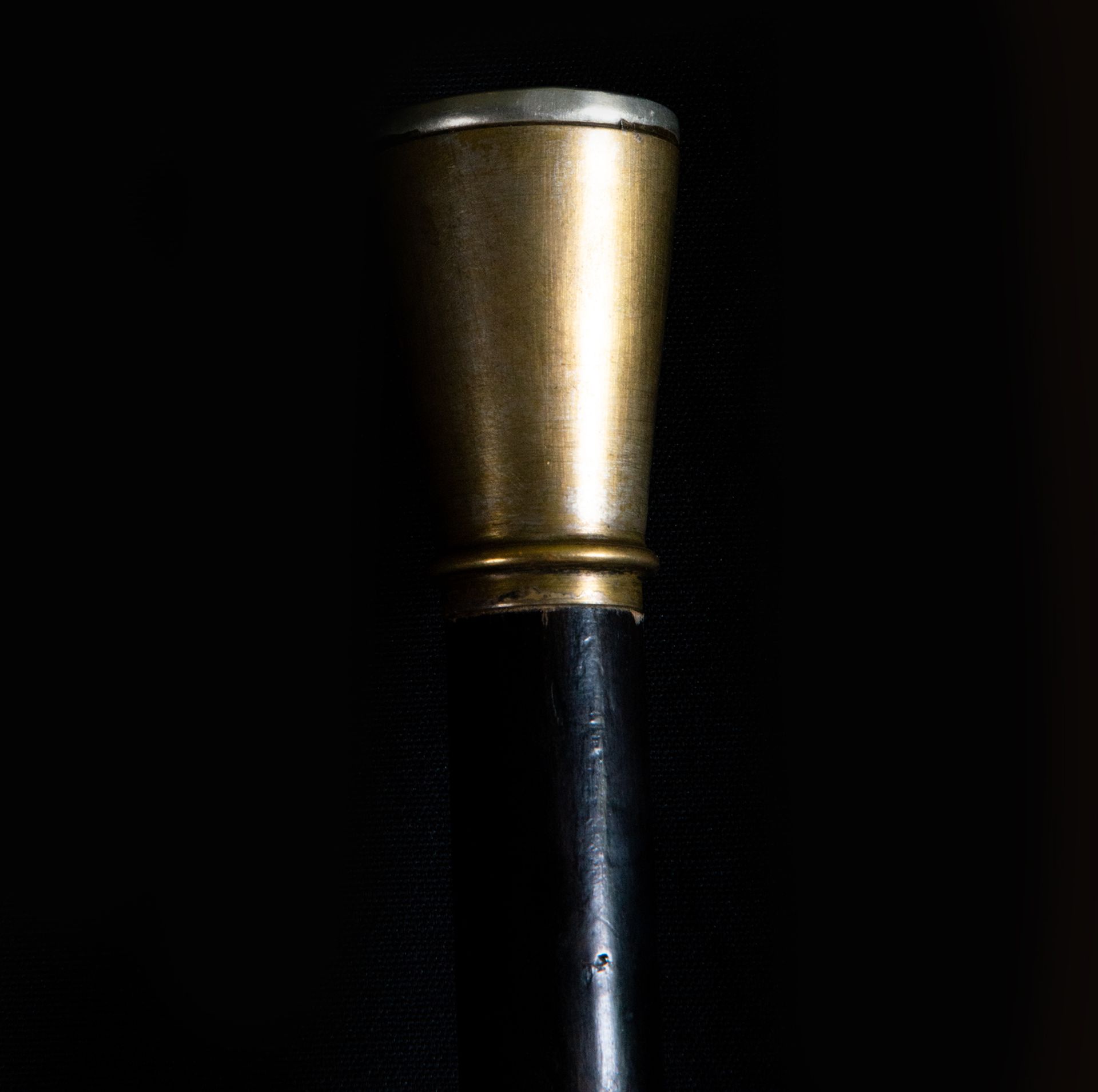 Marquis cane with silver handle topped with a Royal Crown, 19th century